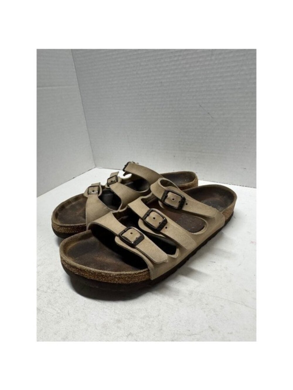 Birkenstock Florida Soft Footbed Triple Strap Sandals Taupe Mens 37 L6 M4